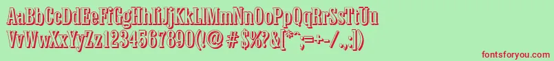 ColonelshadowRegular Font – Red Fonts on Green Background