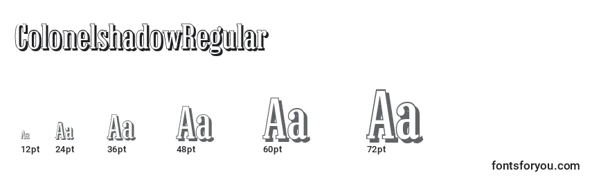 ColonelshadowRegular Font Sizes