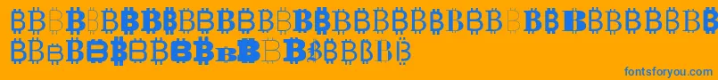 Bitco Font – Blue Fonts on Orange Background