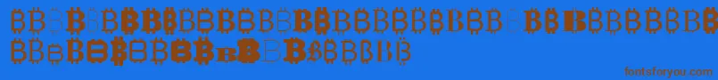 Bitco Font – Brown Fonts on Blue Background