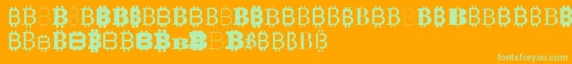 Bitco Font – Green Fonts on Orange Background