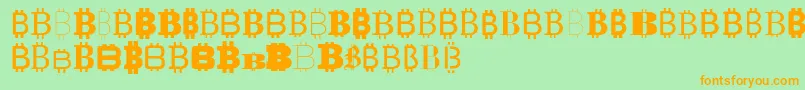 Bitco Font – Orange Fonts on Green Background