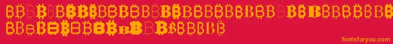 Bitco Font – Orange Fonts on Red Background