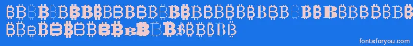 フォントBitco – ピンクの文字、青い背景