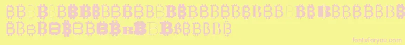 Bitco Font – Pink Fonts on Yellow Background