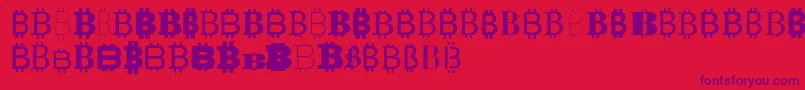 Bitco-Schriftart – Violette Schriften auf rotem Hintergrund