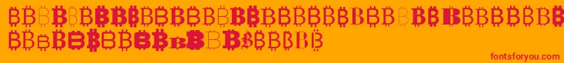 Bitco Font – Red Fonts on Orange Background