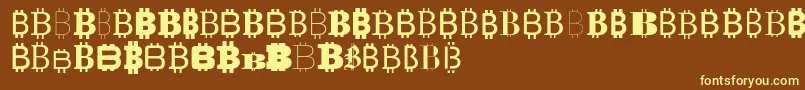 Bitco Font – Yellow Fonts on Brown Background
