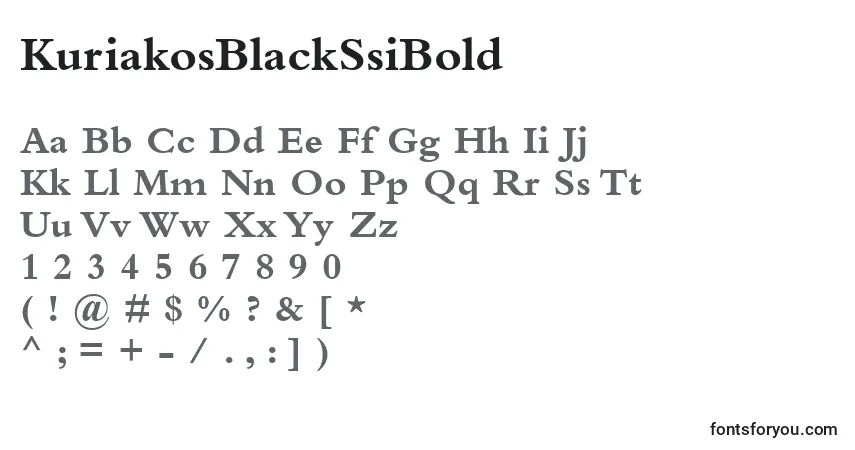 Шрифт KuriakosBlackSsiBold – алфавит, цифры, специальные символы