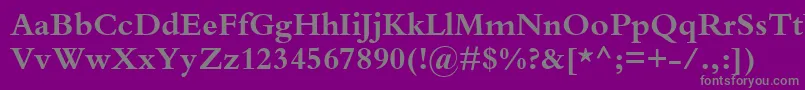 KuriakosBlackSsiBold-Schriftart – Graue Schriften auf violettem Hintergrund