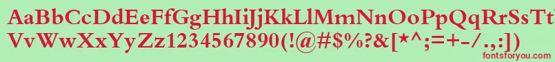 Шрифт KuriakosBlackSsiBold – красные шрифты на зелёном фоне