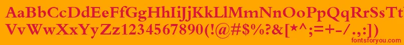 フォントKuriakosBlackSsiBold – オレンジの背景に赤い文字