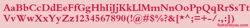 KuriakosBlackSsiBold-Schriftart – Rote Schriften auf rosa Hintergrund