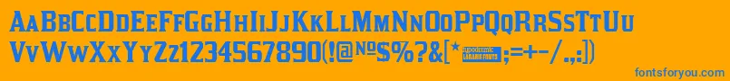 Kirsty Font – Blue Fonts on Orange Background