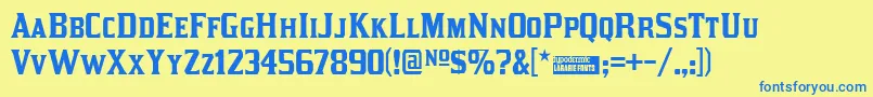 Kirsty Font – Blue Fonts on Yellow Background