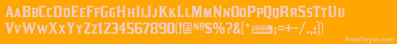 Kirsty-Schriftart – Rosa Schriften auf orangefarbenem Hintergrund