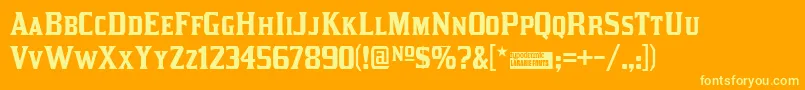 Kirsty Font – Yellow Fonts on Orange Background