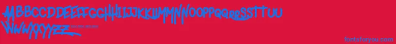 LigeraRouden Font – Blue Fonts on Red Background