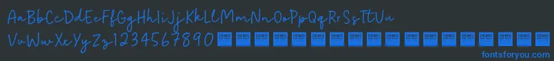 EasyGoingDemo Font – Blue Fonts on Black Background