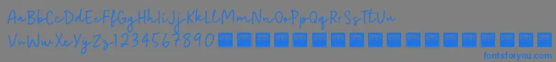 EasyGoingDemo-Schriftart – Blaue Schriften auf grauem Hintergrund