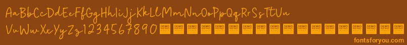 EasyGoingDemo Font – Orange Fonts on Brown Background