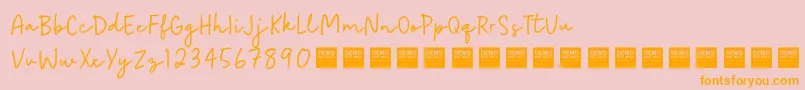 EasyGoingDemo-Schriftart – Orangefarbene Schriften auf rosa Hintergrund