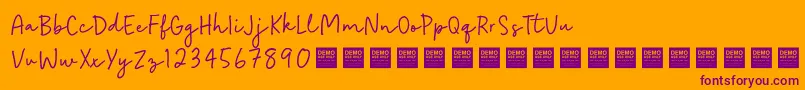 EasyGoingDemo Font – Purple Fonts on Orange Background