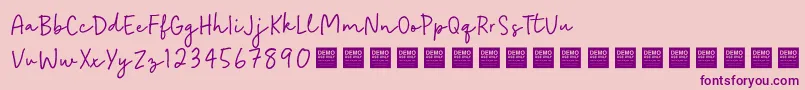 EasyGoingDemo Font – Purple Fonts on Pink Background