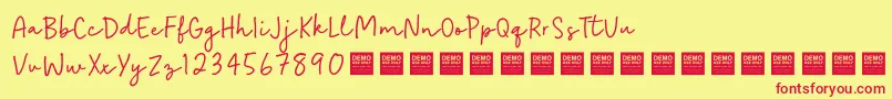 EasyGoingDemo Font – Red Fonts on Yellow Background