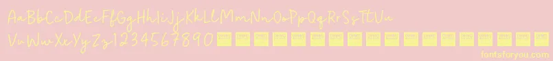 EasyGoingDemo-Schriftart – Gelbe Schriften auf rosa Hintergrund