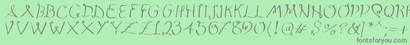 フォントLoopings – 緑の背景に灰色の文字