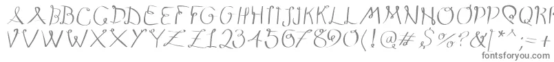 Loopings-fontti – harmaat kirjasimet valkoisella taustalla