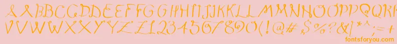 Loopings Font – Orange Fonts on Pink Background