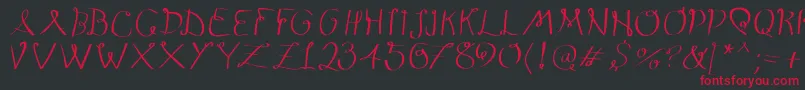 Loopings Font – Red Fonts on Black Background