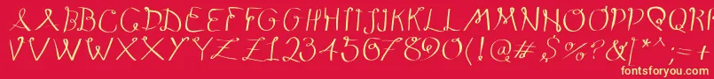 フォントLoopings – 黄色の文字、赤い背景