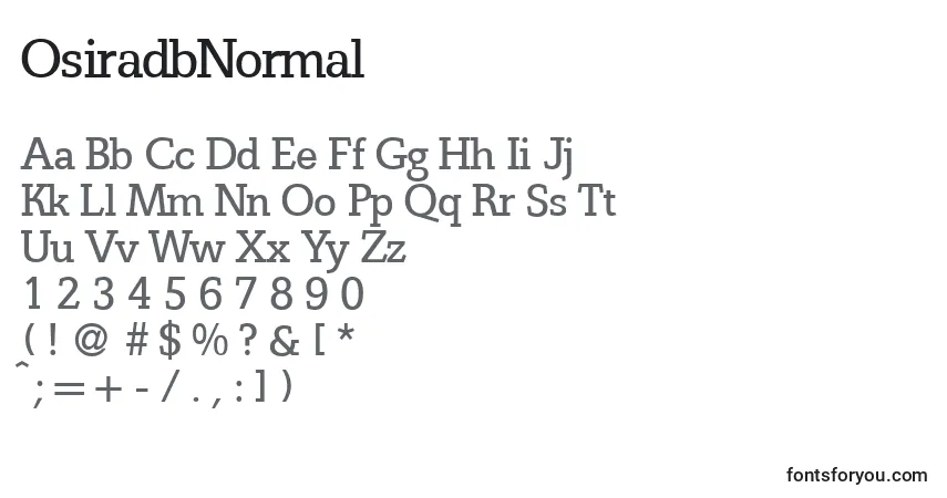 OsiradbNormal Font – alphabet, numbers, special characters