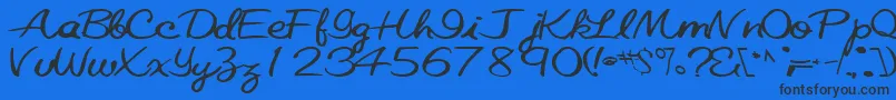 Czcionka Elastictrainfont59Bold – czarne czcionki na niebieskim tle