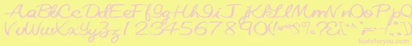 Elastictrainfont59Bold Font – Pink Fonts on Yellow Background