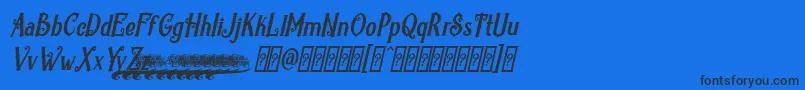 Шрифт RevorioumPersonalUse – чёрные шрифты на синем фоне