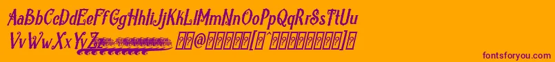 RevorioumPersonalUse-Schriftart – Violette Schriften auf orangefarbenem Hintergrund