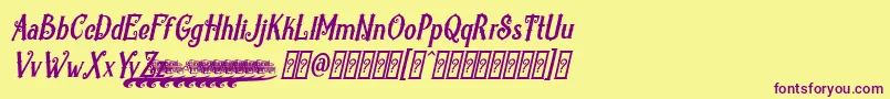 RevorioumPersonalUse Font – Purple Fonts on Yellow Background