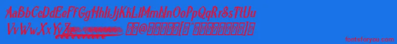 RevorioumPersonalUse Font – Red Fonts on Blue Background