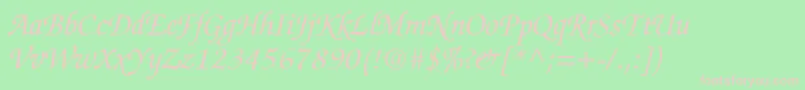 fuente ChanceryScriptSsiItalic – Fuentes Rosadas Sobre Fondo Verde