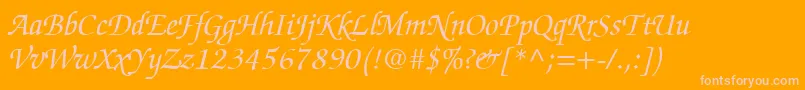 ChanceryScriptSsiItalic Font – Pink Fonts on Orange Background