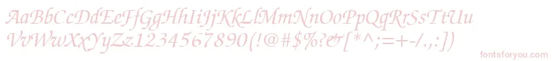 Шрифт ChanceryScriptSsiItalic – розовые шрифты на белом фоне