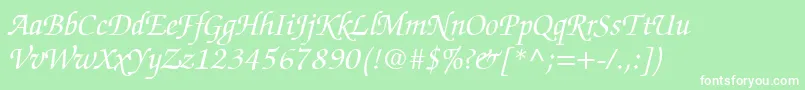 ChanceryScriptSsiItalic Font – White Fonts on Green Background