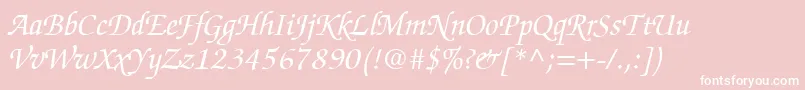 フォントChanceryScriptSsiItalic – ピンクの背景に白い文字