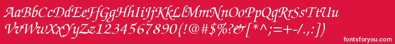 ChanceryScriptSsiItalic Font – White Fonts on Red Background