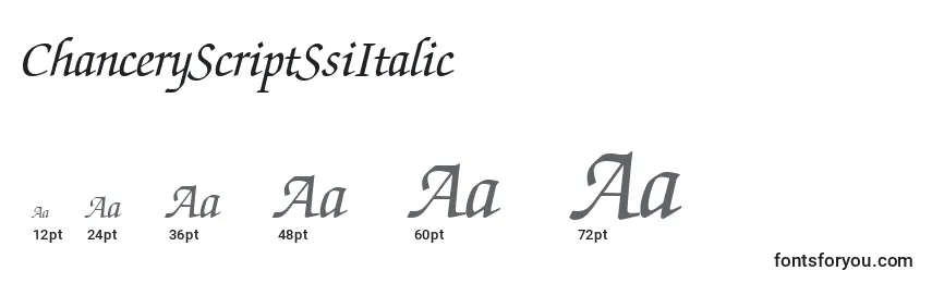 Größen der Schriftart ChanceryScriptSsiItalic