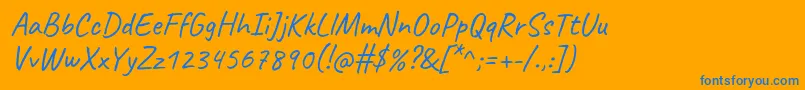 CaveatRegular Font – Blue Fonts on Orange Background